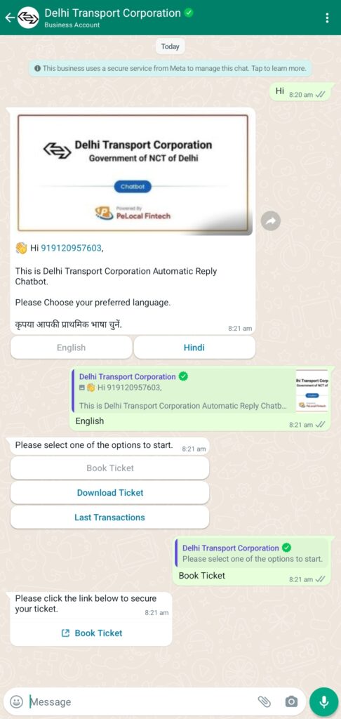 Book Bus Ticket From WhatsApp 