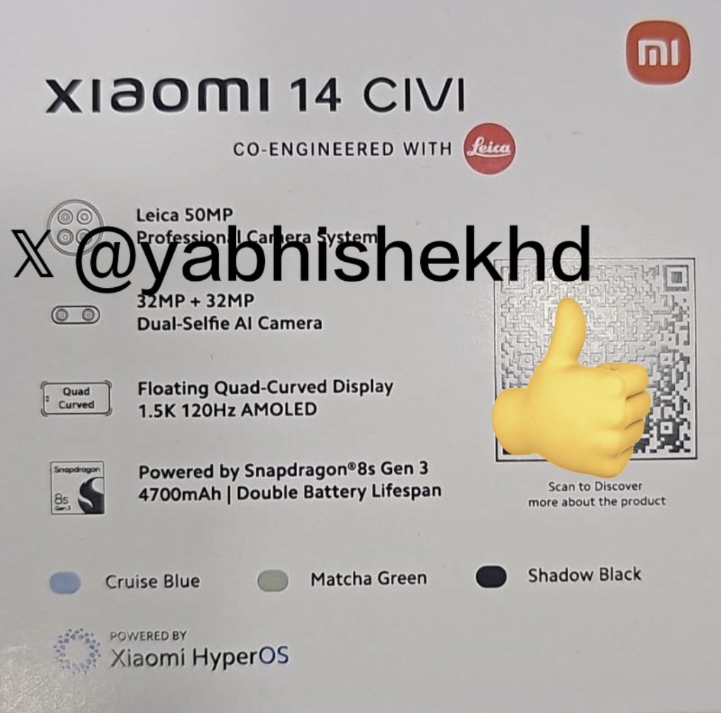 Xiaomi Civi 14 Box Specifications