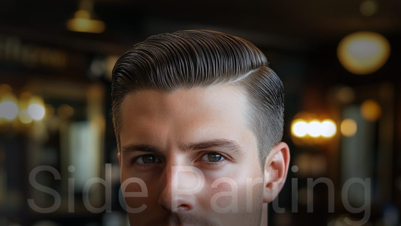 Side parting hairstyle