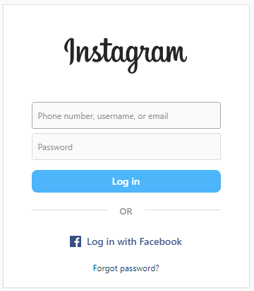 instagram login