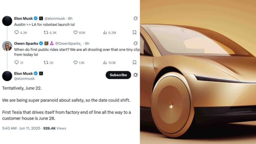 Elon Musk Tesla Robotaxi ड्राइवर की छुट्टी, खुद चलने वाली Taxi का कमाल देखो! 4 Elon Musk tweets Tesla Robotaxi