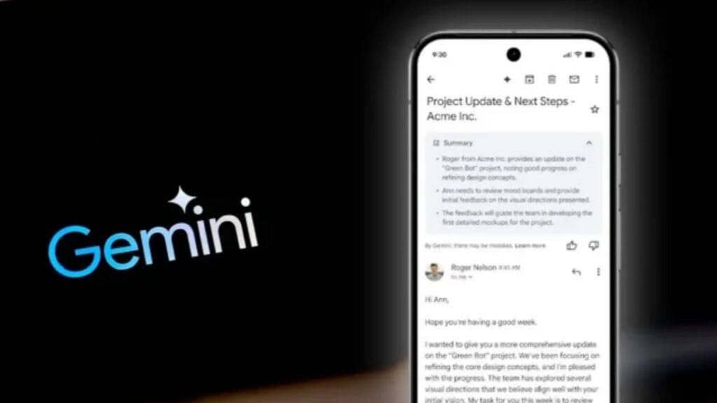 Google Gemini Summary ईमेल सारांश फीचर | नया AI अपडेट 2025 2 Gemini logo with Gmail interface
