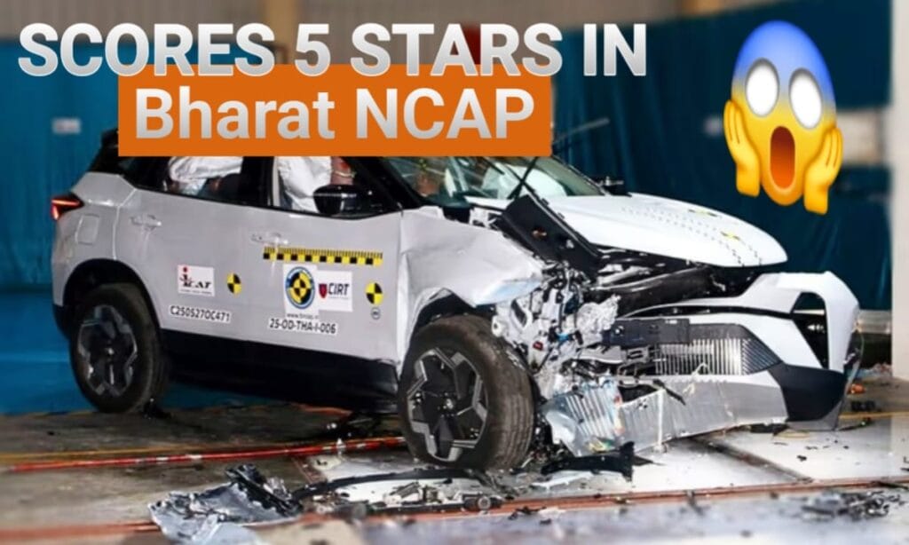 Tata harrier ev crash tested by bharat ncap