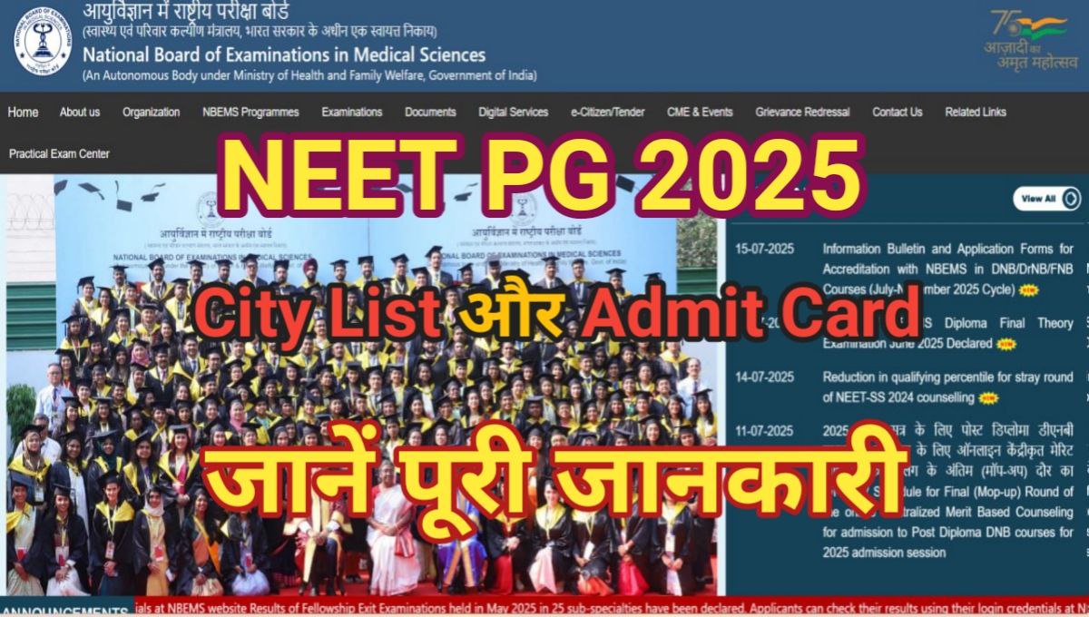 NEET PG 2025 City Allotment Slip